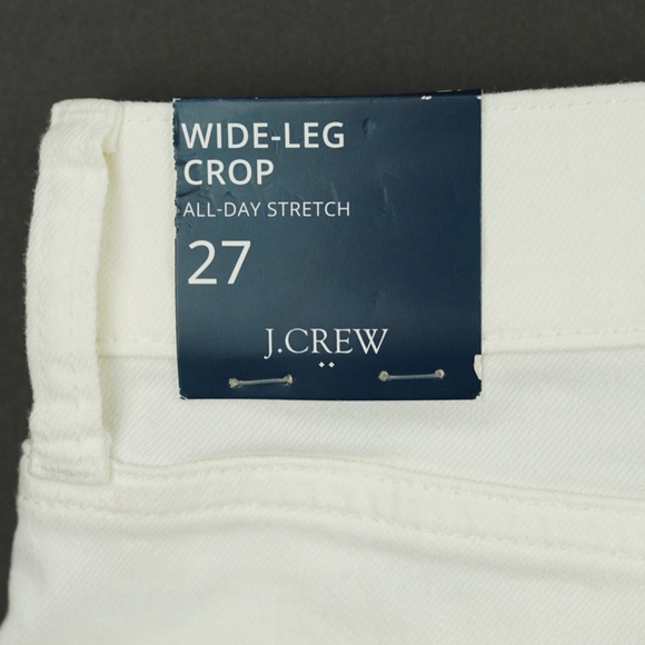 New JCREW Size 27 Wide-leg cropped jean in all-day stretch Seashell White $118 - Picture 5 of 5